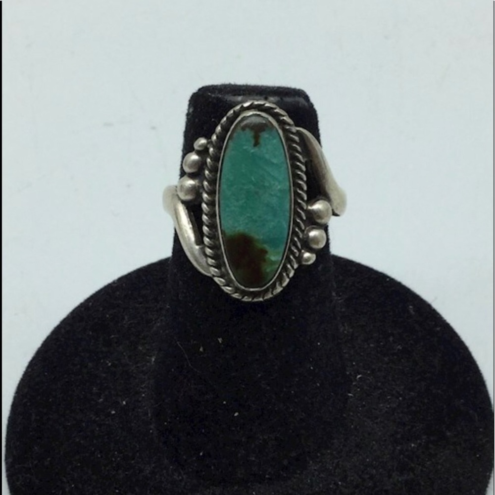 Sterling Southwest Ring | Turquoise | SIGNED | Sz 5.5 Ring